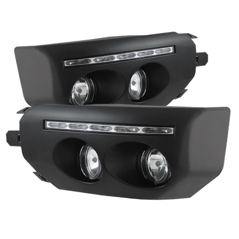 Spyder Toyota FJ Cruiser 07-14 Fog Lights With LED Daytime Running Lights w/swch Blk FL-DRL-TFJ07-BK - 5075161