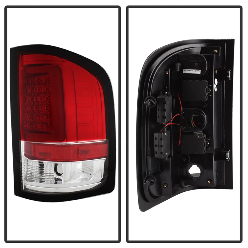 (Spyder) Light Bar LED Tail Lights - Version 3 - Red Clear - 5084101