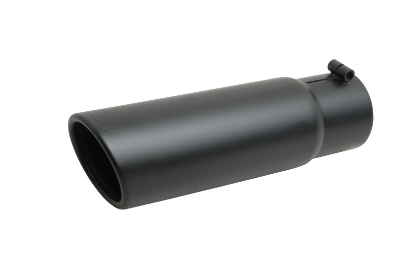 Black Ceramic Rolled Edge Angle Exhaust Tip - 500640-B