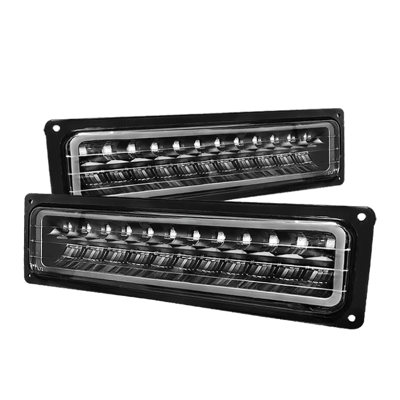 Xtune Chevy C10 88-98 LED Bumper Lights Black CPL-CCK94-LED-BK - 5022165