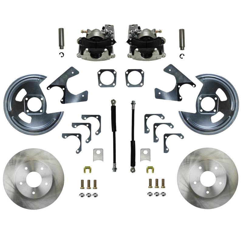 Rear Disc Brake Kit  with Plain Rotors and Zinc Plated Calipers - RC1001