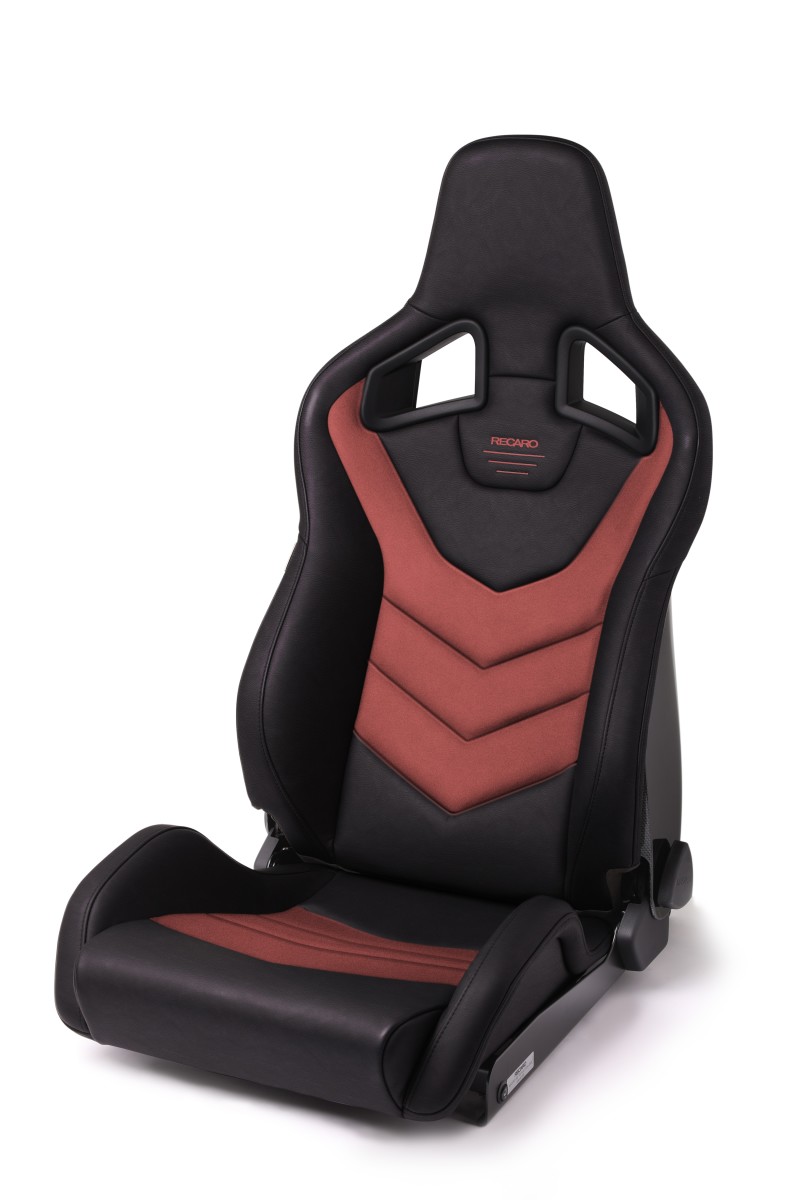 Recaro Sportster GT Passenger Seat - Black Vinyl/Red Suede - 410.2GT.3164