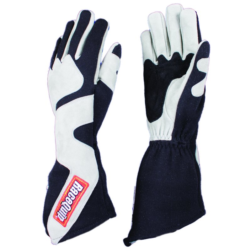 RaceQuip SFI-5 Gray/Black Medium Long Angle Cut Glove - 358603