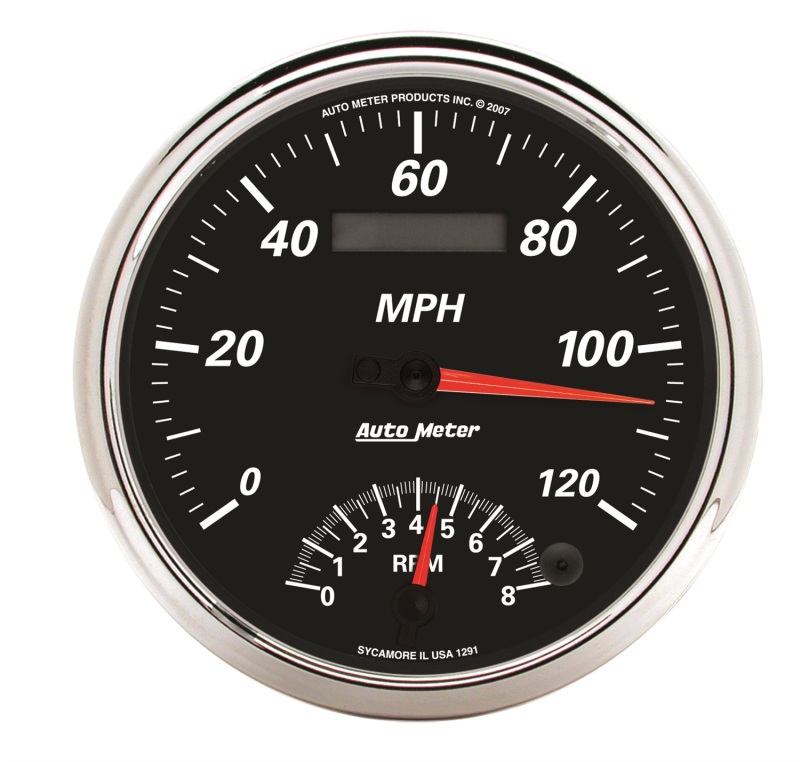 GAUGE, TACH/SPEEDO, 5", 120MPH & 8K RPM, ELEC. PROGRAM, DESIGNER BLACK II - 1291