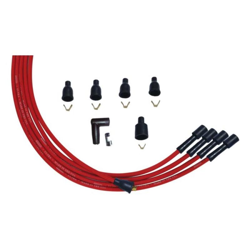 Moroso 4 Cly Straight Plug Non-HEI Unsleeved Ultra Spark Plug Wire Set - Red - 52004