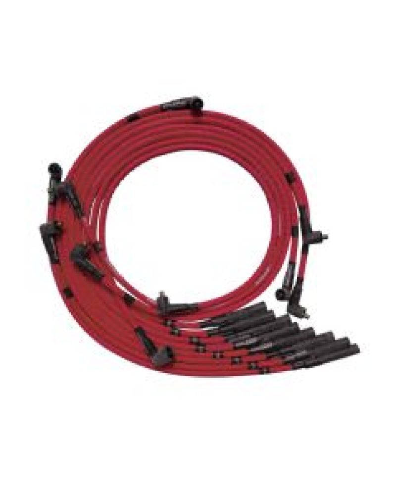 Moroso Chrysler Mopar 361/383/400/440 Str Plug Boots Non-HEI Sleeved Ultra Spark Plug Wire Set - Red - 52561