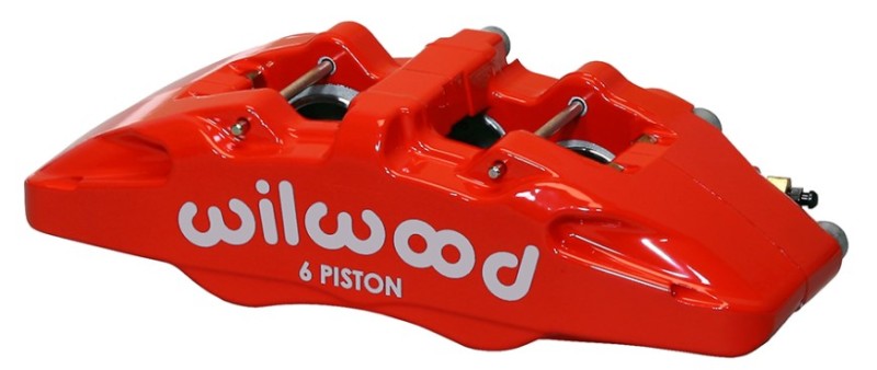 Wilwood Caliper-Forged Dynapro 6 5.25in Mount-Red-R/H 1.62/1.12/1.12in Pistons 1.10in Disc - 120-13436-RD