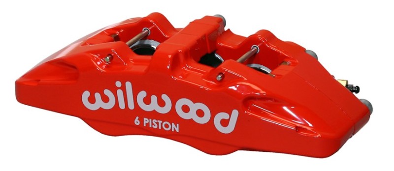 Wilwood Caliper-Forged Dynapro 6 5.25in Mount-Red-L/H 1.62/1.12/1.12in Pistons 1.10in Disc - 120-13437-RD