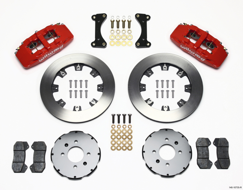 Wilwood Dynapro 6 Front Hat Kit 12.19in Red 94-01 Honda/Acura w/262mm Disc - 140-10735-R