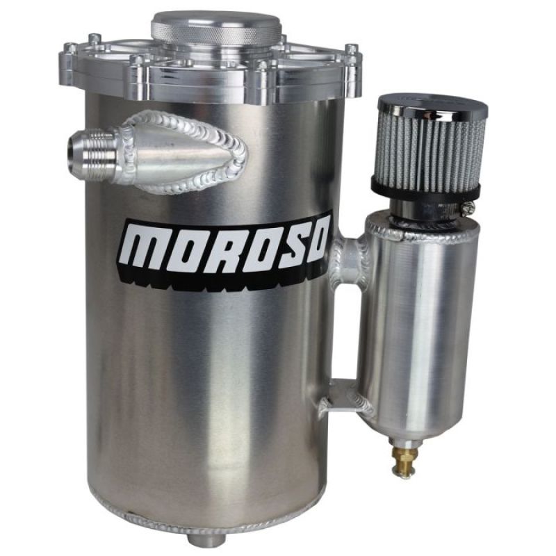 Moroso 15in Tall 7in Dia 6qt Dry Sump Tank w/Breather Tank - 22614