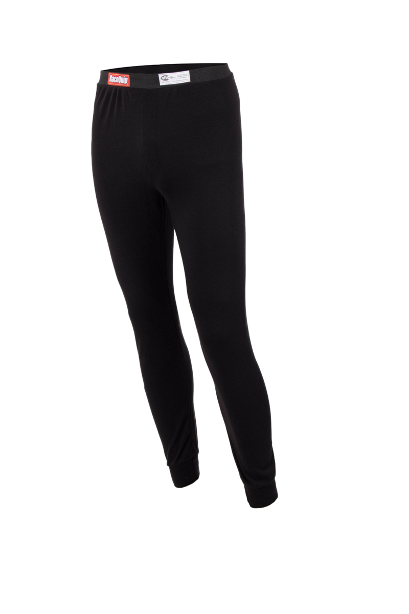 RaceQuip SFI 3.3 Fire Retardant Long John Underwear Bottoms Youth Medium Black - 4920903