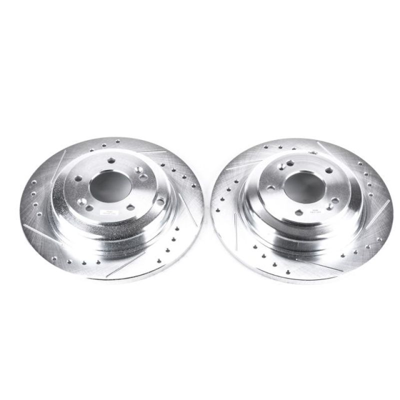 Power Stop 10-16 Hyundai Genesis Coupe Rear Evolution Drilled & Slotted Rotors - Pair - JBR1530XPR