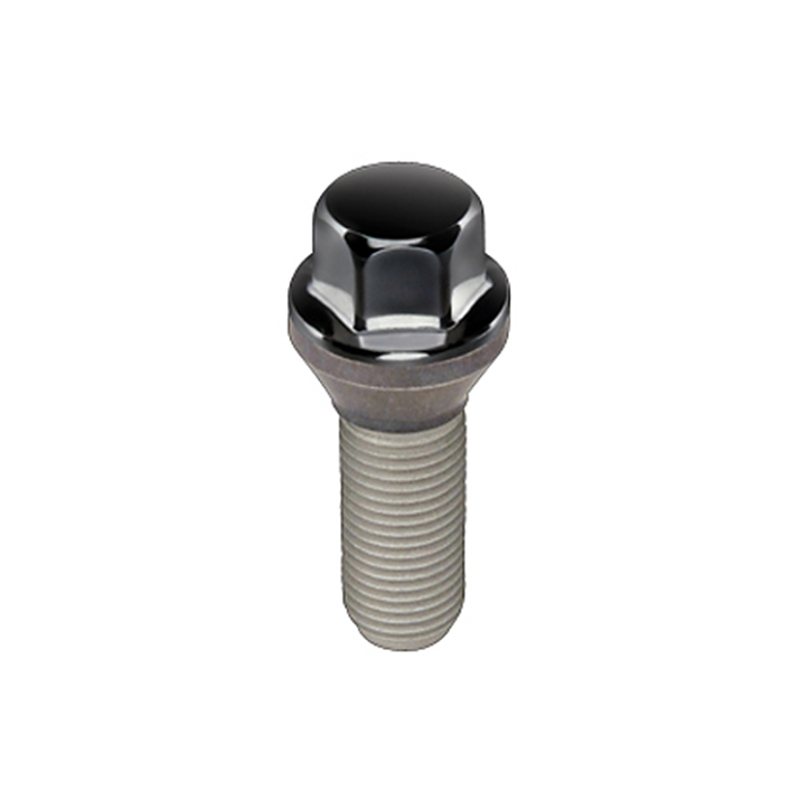 McGard Hex Lug Bolt (Cone Seat) M14X1.25 / 17mm Hex / 27.5mm Shank Length (Box of 50) - Black - 69726BK