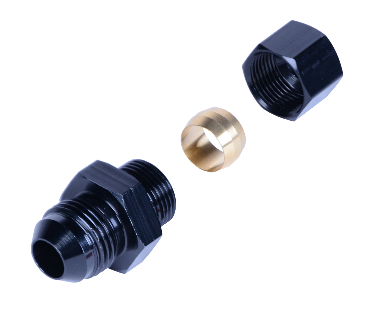1/2” Transmission Cooler Line to -8AN Male Black anodized Fitting - 13046