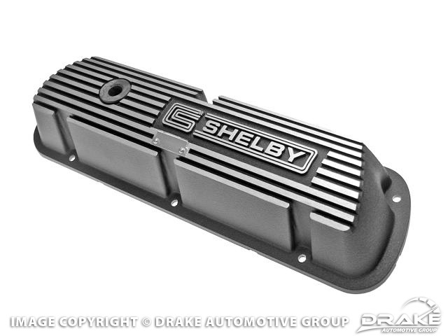 Engine Valve Cover Set; Aluminum; Pair; w/Shelby Logo; - 6A582-S