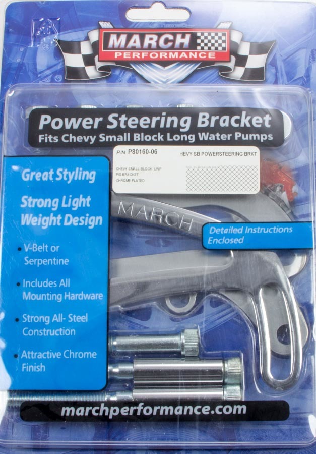 Power Steering Bracket SBC Chrome - P80160-06