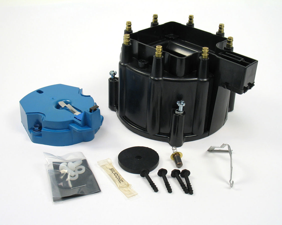GM V8 Cap & Rotor Kit - Black - D4000