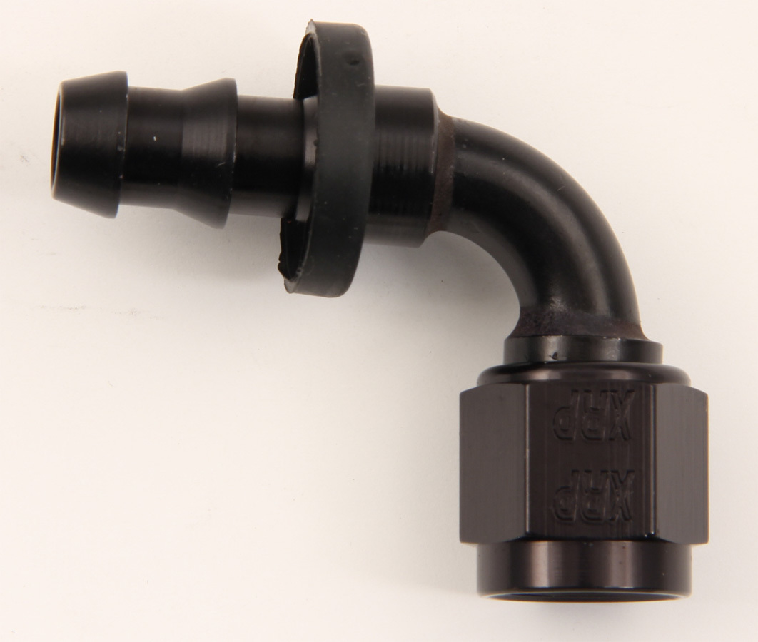 #6 90 Deg Push-On Hose End Black - 239006BB