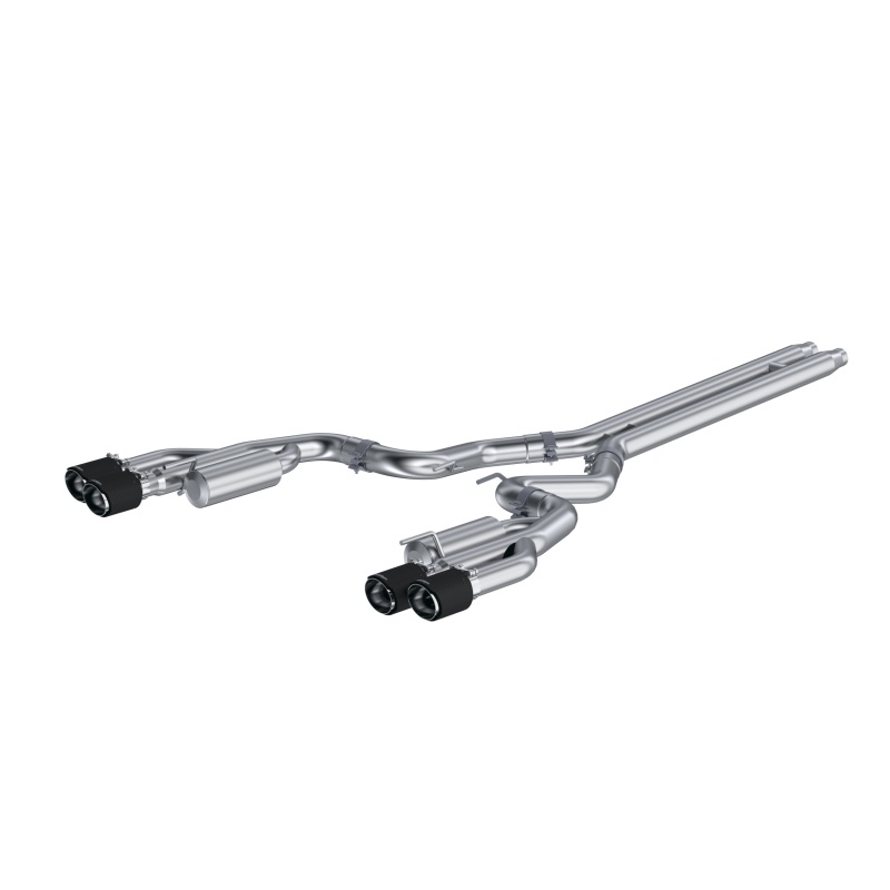 3in. Cat-Back. Dual Rear Exit. Quad Carbon Tips. Race Version. T304 - S72073CF