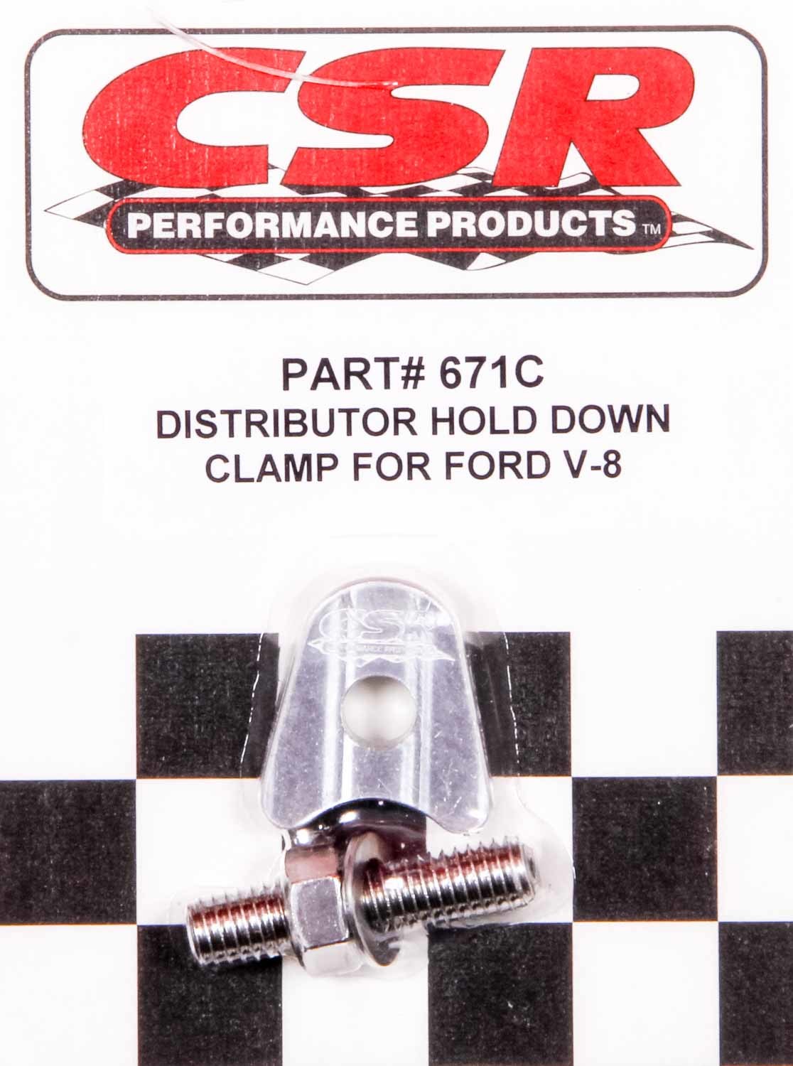 Ford V8 Distributor Hold Down Clamp - Clear - 671C
