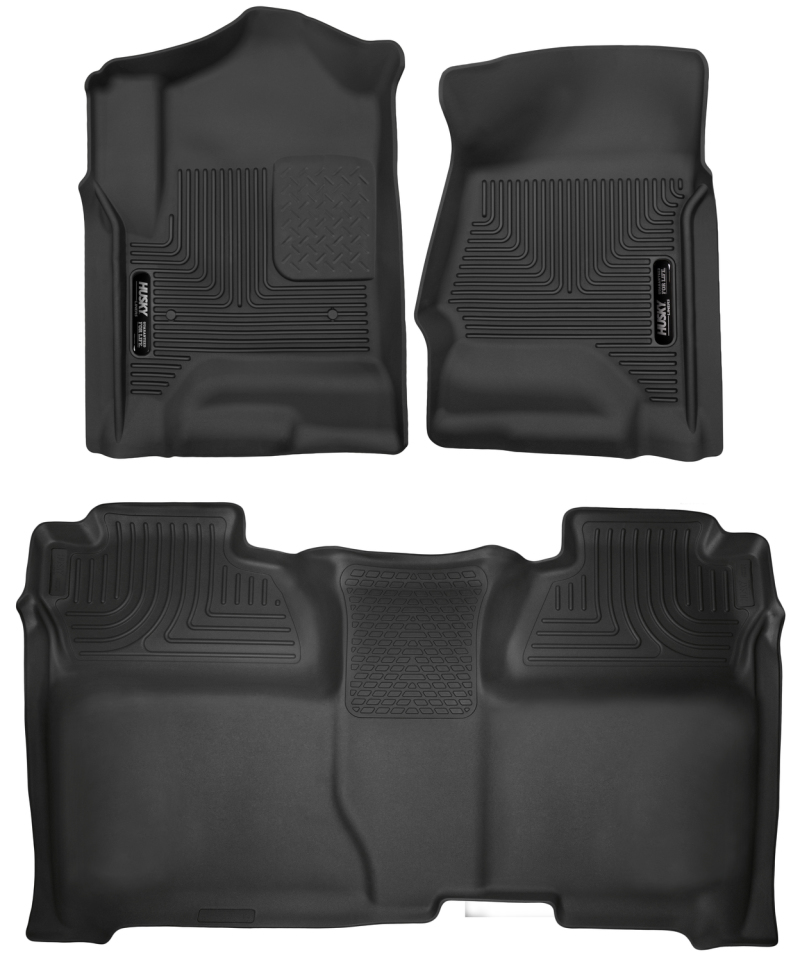 Husky Liners 14-18 Chevrolet Silverado Crew Cab X-Act Contour Front & Second Seat Floor Liners - 53908