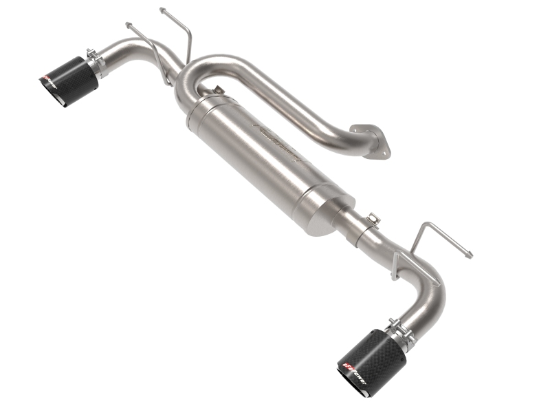aFe 19-22 Mazda 3 L4 2.5L Takeda 3in to 2-1/2in 304 SS Axle-Back Exhaust w/ Carbon Fiber Tip - 49-37023-C