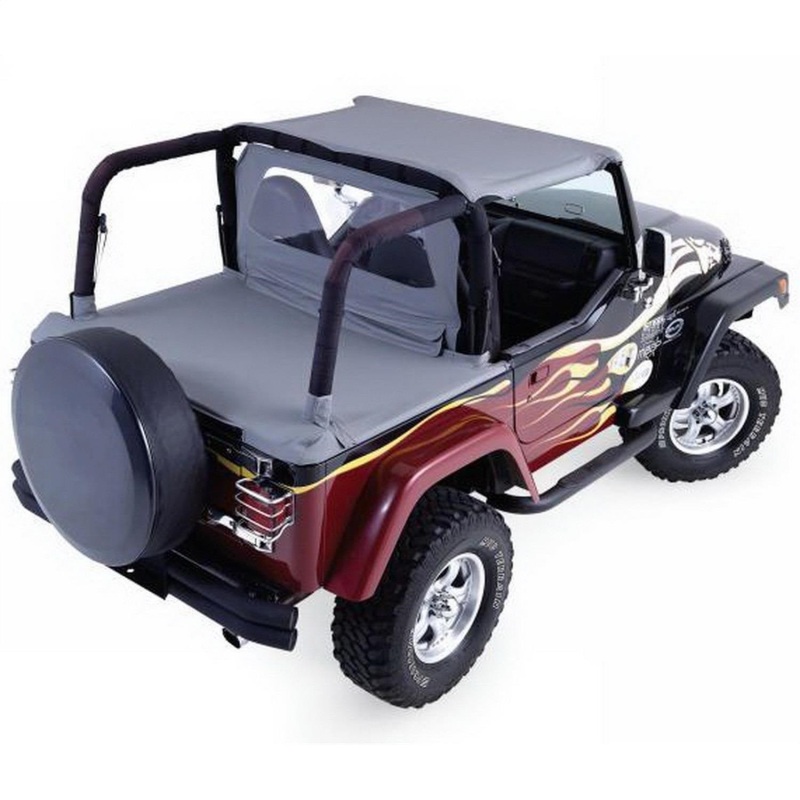Rampage 1987-1991 Jeep Wrangler(YJ) Cab Soft Top And Tonneau Cover - Black Denim - 992015