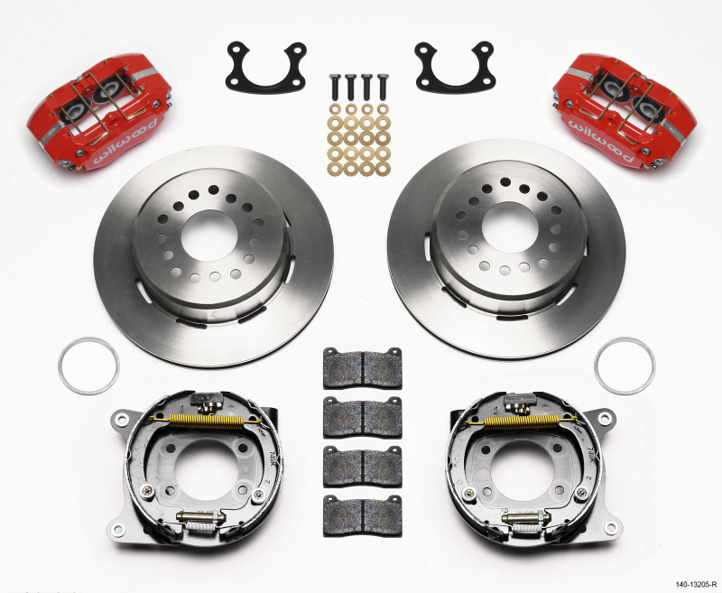 Wilwood Dynapro Dust-Boot P/S Park Brake Kit Red Small Ford 2.66in Offset - 140-13205-R