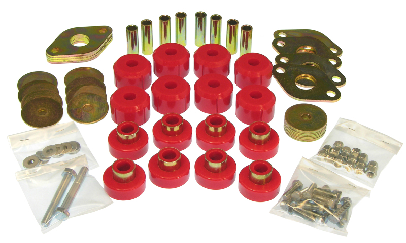 Prothane 07-11 Jeep Wrangler JK 2DR Body Mount Kit - Red - 1-118