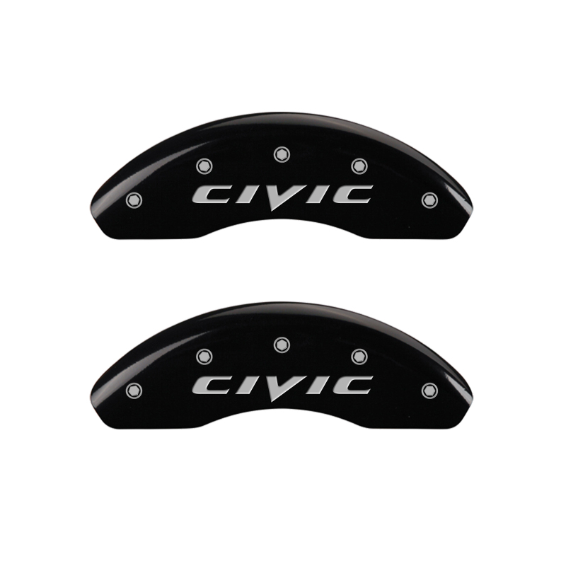 Set of 4: Black finish, Silver Honda Civic (2015) - 20197SCIVBK