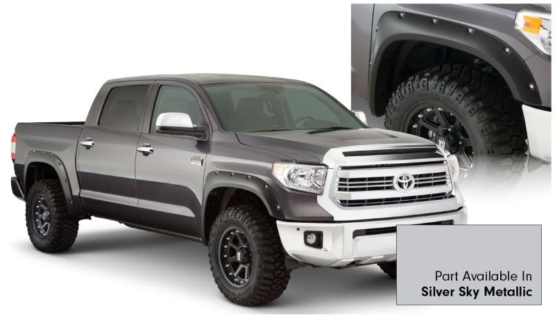 Bushwacker 16-18 Toyota Tundra Fleetside Pocket Style Flares 4pc 66.7/78.7/97.6in Bed - Silver Sky - 30918-53