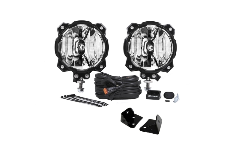 KC HiLiTES 07-18 Jeep JK 6in Pro6 Gravity LED Pillar Mount 2-Light Sys (20W Spot Beam) - 97100