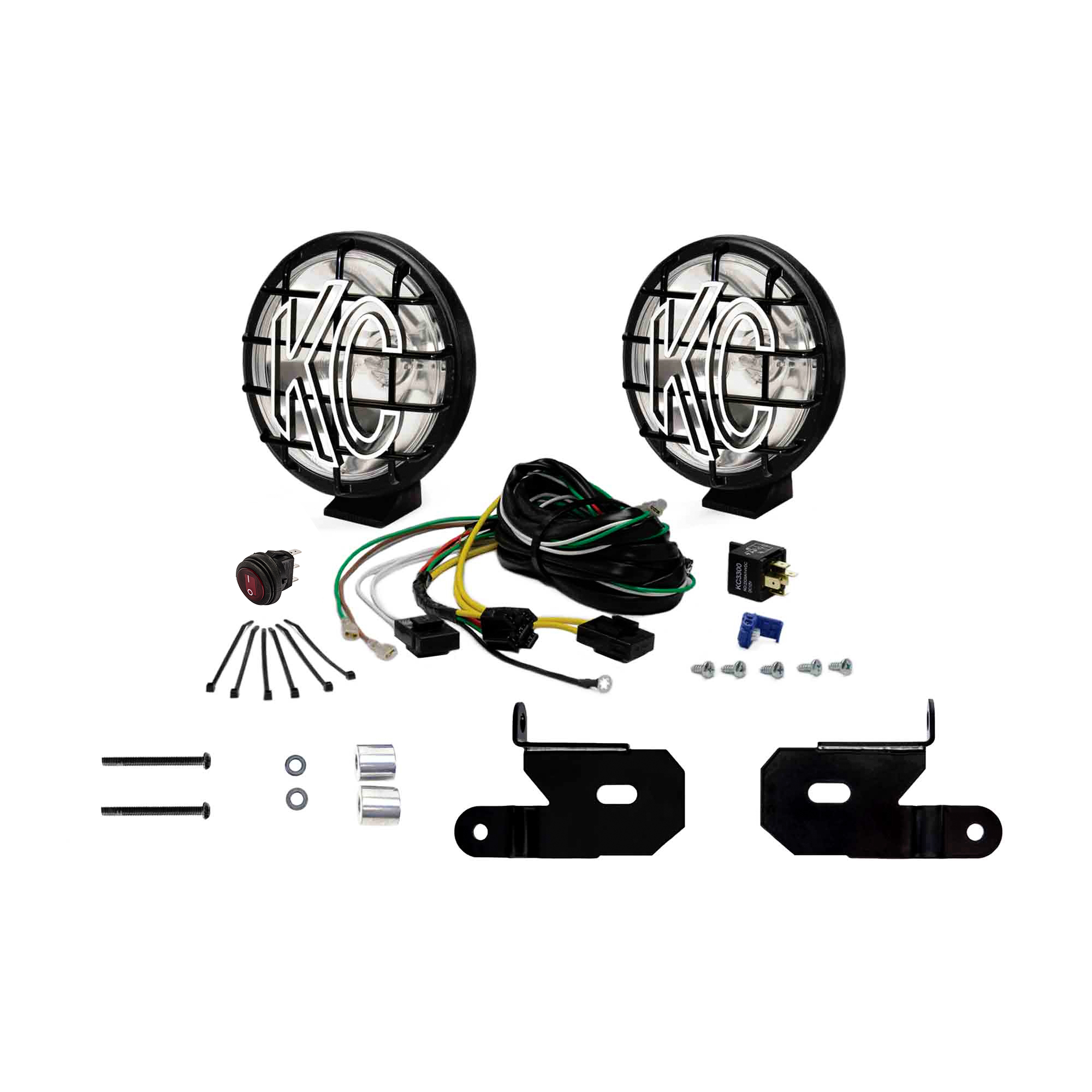 KC HiLiTES 18-23 Jeep JL/JT/4xe 6in Apollo Pro Halogen 2-Light Sys Pillar Mount (100W Spot Beam) - 97113