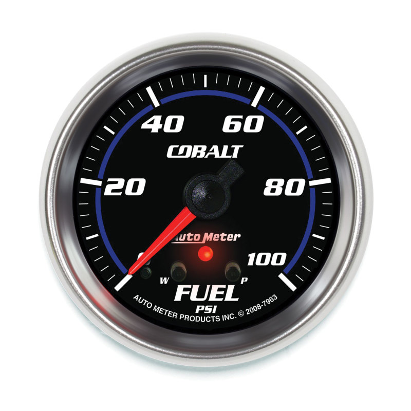 Autometer Cobalt Fuel Pressure Gauge 2-5/8in 100PSI Stepper Motor w/ Peak and Warn - 7963