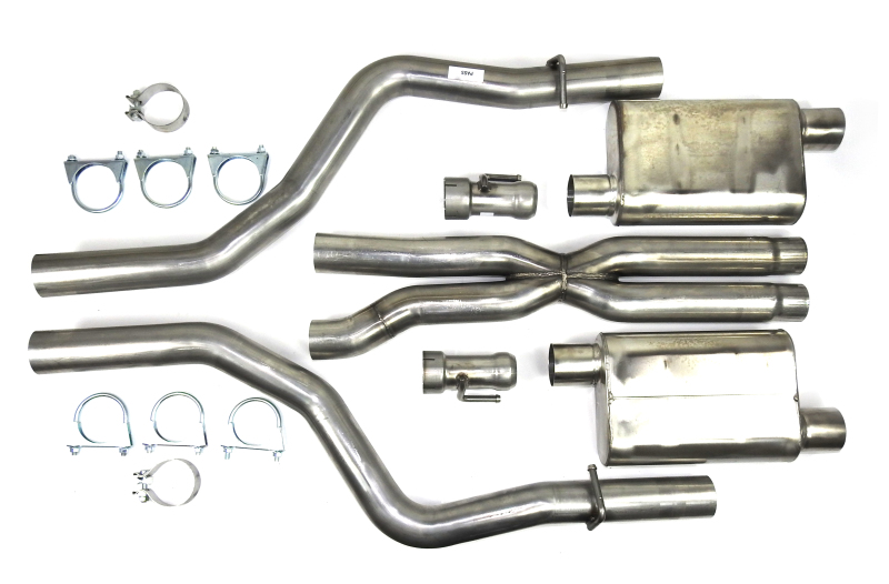 JBA 15-20 Dodge Challenger SRT8/Hellcat 6.1L/6.2L/6.4L 3in SS Dual Exit Cat-Back Exhaust - 40-1671