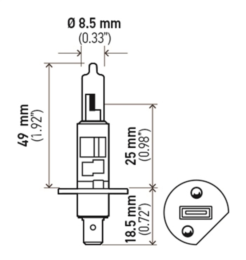 Hella Bulb H1 12V 55W P14.5s T2.5 LONGLIFE - H1LL