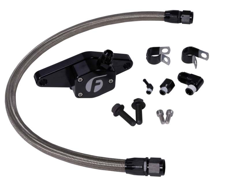 Fleece Performance 94-98 12V Coolant Bypass Kit w/ Stainless Steel Braided Line - FPE-CLNTBYPS-CUMMINS-12V-SS