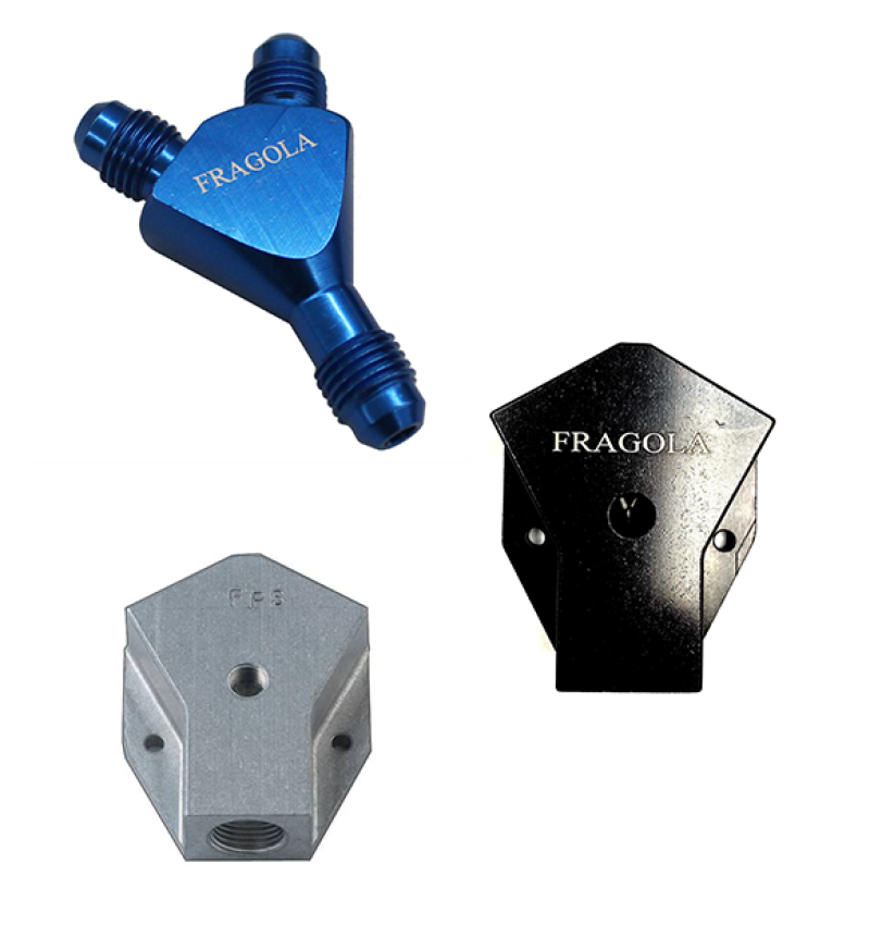 Fragola Y-Fitting -16AN Male Inlet x -12AN Male Outlets Black - 900617-BL