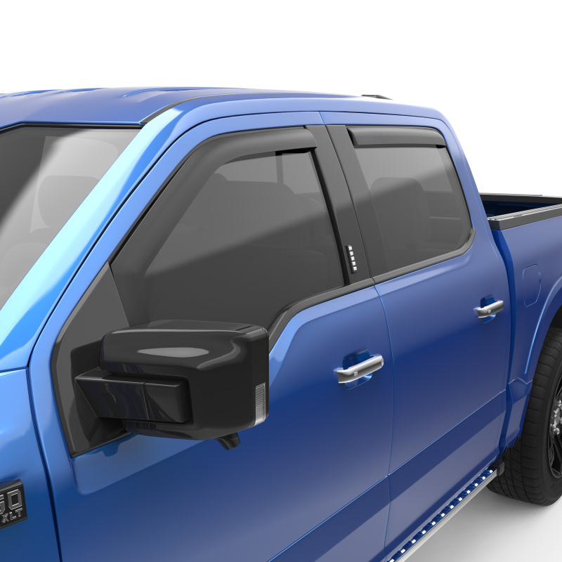 EGR 15+ Ford F150 Crew Cab In-Channel Window Visors - Set of 4 - Matte (573495) - 573495