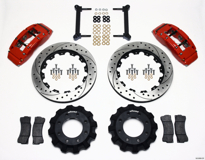 Wilwood TC6R Front Kit 16.00in Drilled Red 1999-2010 GM H2 Truck/SUV 2500 - 140-8996-DR