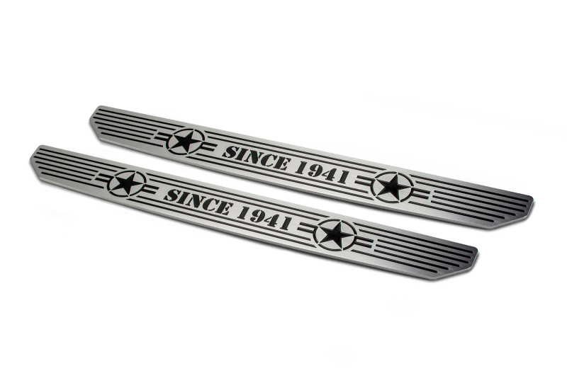 2018+ Jeep JL Rear Sill Plates with in.Since 1942 in. Logo - D-JL-180014-STR4