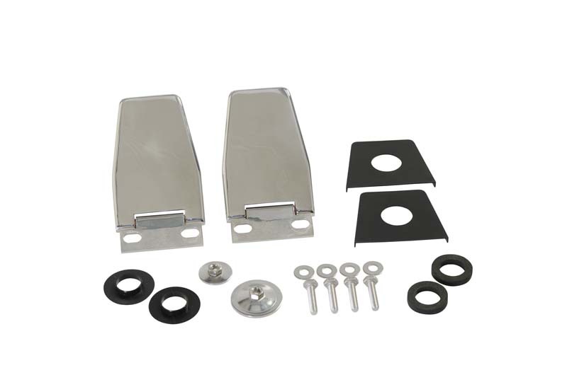 Kentrol 87-06 Jeep Wrangler TJ/YJ Hardtop Liftgate Hinge Pair - Polished Silver - 30516