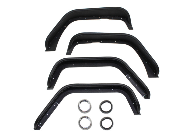 Fishbone Offroad 07-18 Jeep Wrangler Front/Rear Tube Fenders - Aluminum Blk Txtrd Pwdrcoat(Set Of 4) - FB33006