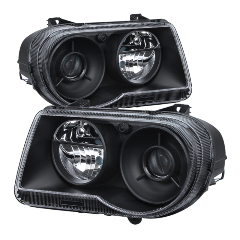 Xtune Chrysler 300C w/ Halogen Projection Style Only 05-10 Headlights Black HD-JH-C300C-BK - 9026584