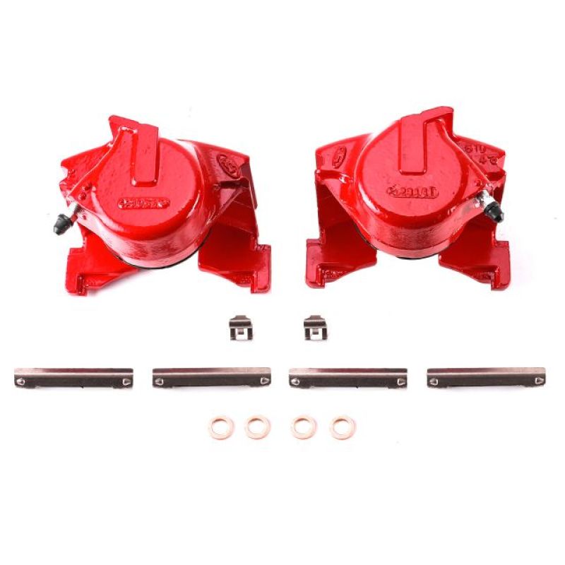 Power Stop 86-93 Ford Bronco Front Red Calipers w/o Brackets - Pair - S4255