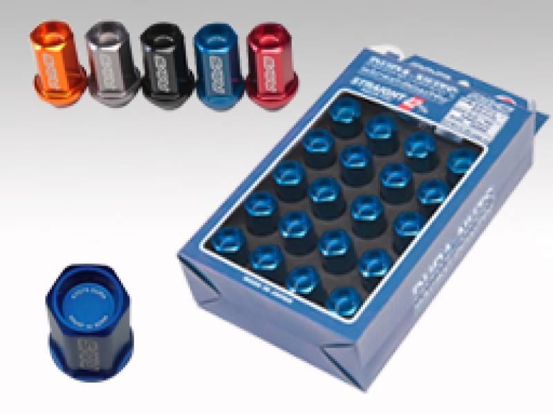 Rays Dura-Nut L42 Straight Type 12X1.25 Lug Nut Set 16 Lug 4 Lock Set - Blue - WDURA4212125U