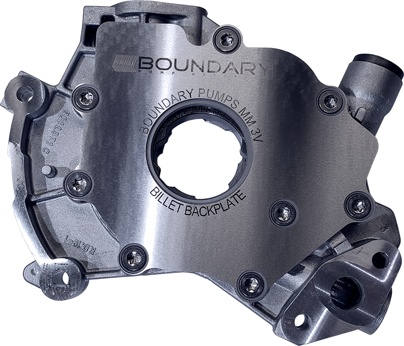 Boundary 99-15 Ford Modular Motor (All Types) V8 Oil Pump Assembly w/Billet Back Plate - MM-S1-BBP
