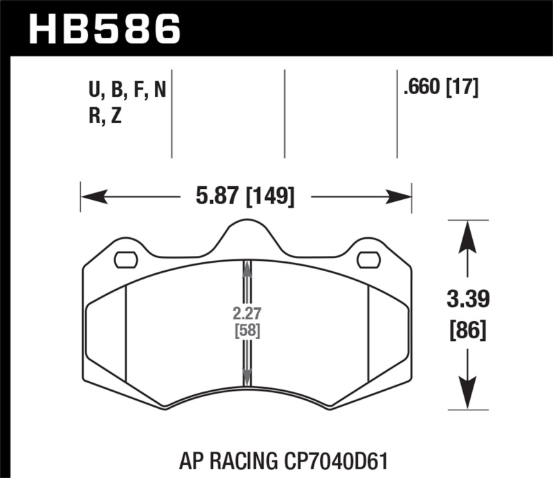 Hawk 2014 McClaren MP4-12C (Spider) DTC-60 Rear Race Brake Pads - HB586G.660