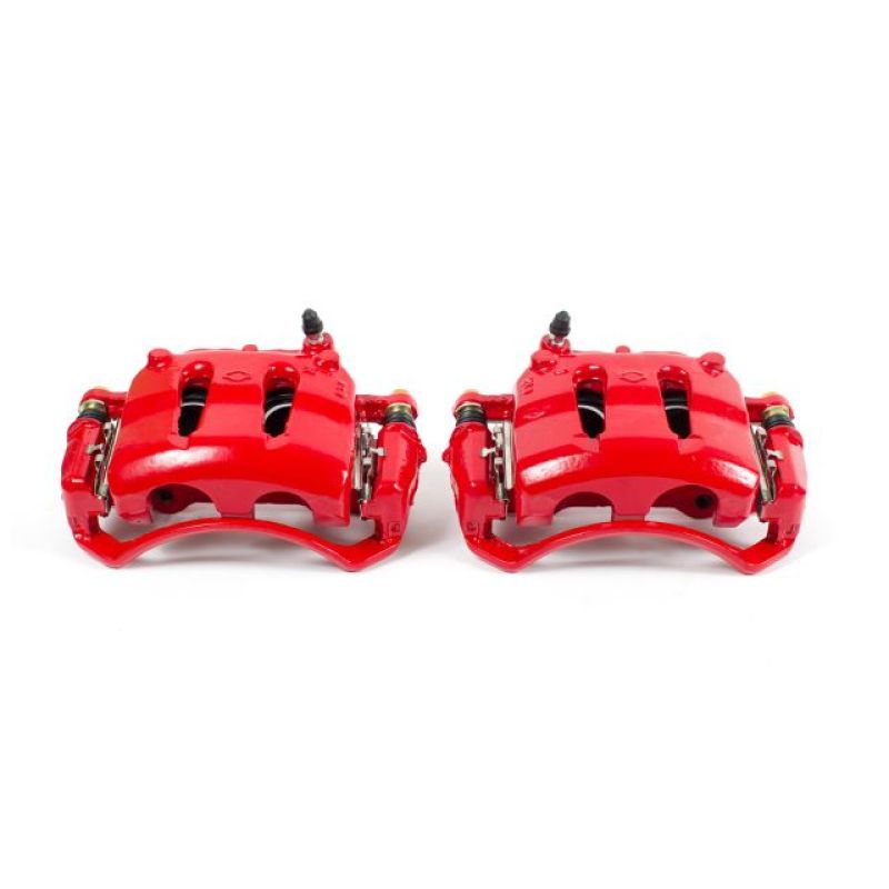 Power Stop 93-94 Nissan D21 Front Red Calipers w/Brackets - Pair - S1672