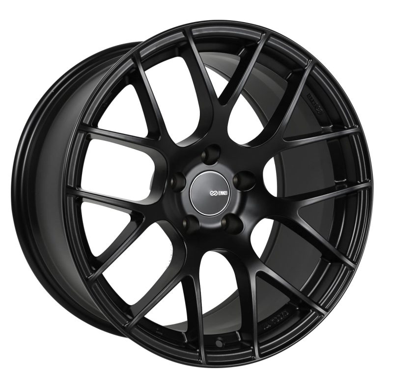 Enkei Raijin 19x8.5 42mm Offset 5x112 Bolt Pattern 72.6 Hub Bore Black Wheel - 467-985-4442BK